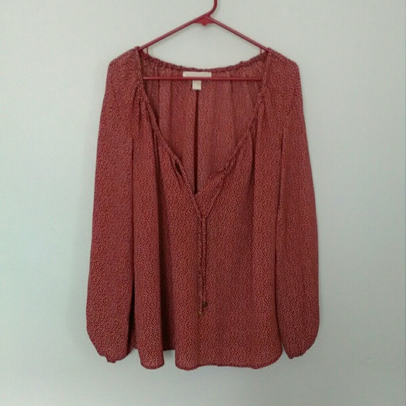 Michael Kors long sleeve tunic peasant top - Picture 1 of 7